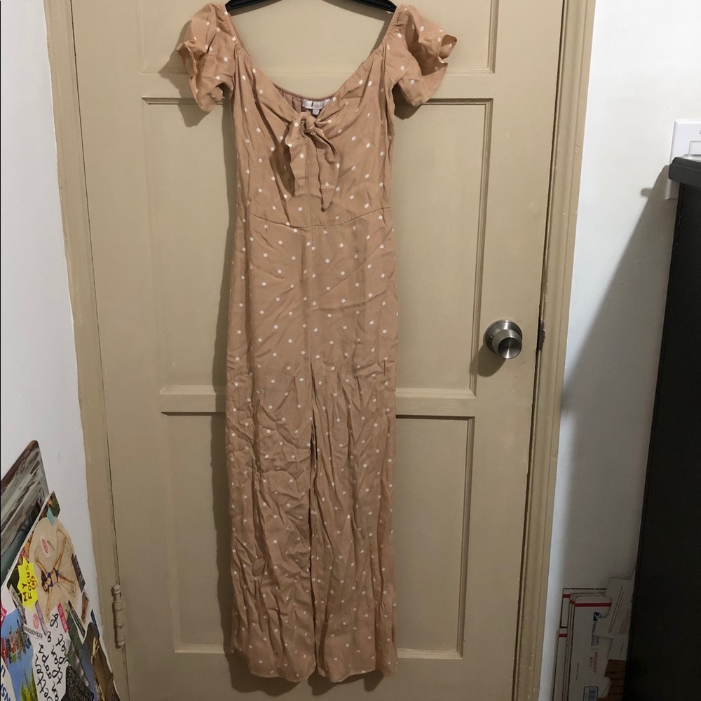 Beige long jumpsuit Romper
